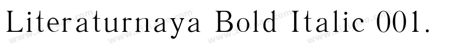 Literaturnaya Bold Italic 001.001字体转换